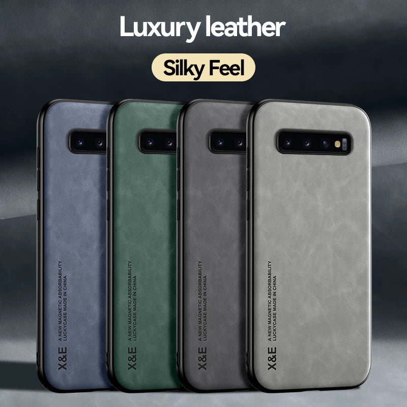 Protective Phone Case for Samsung Galaxy - magnetic hold, leather finish