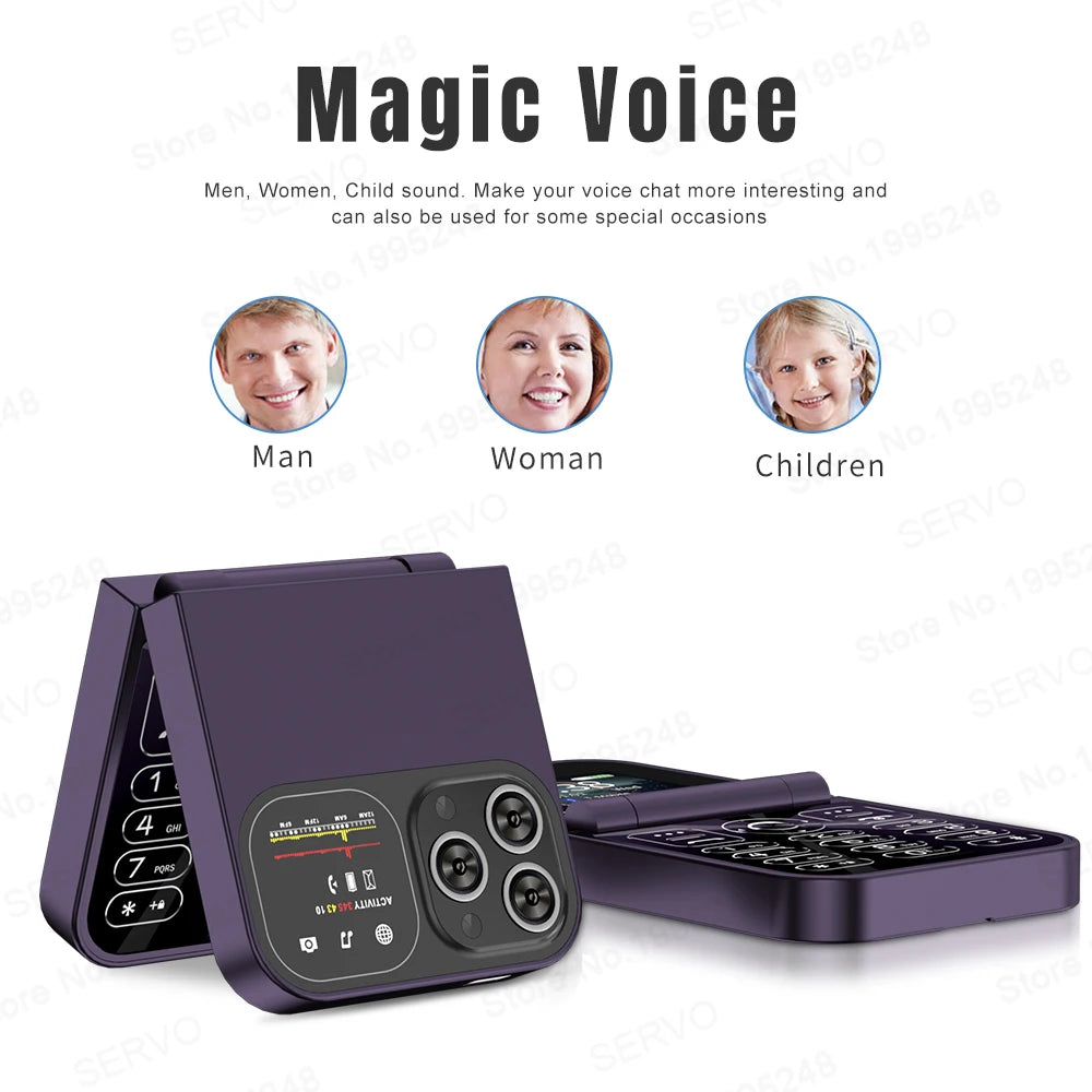 SERVO F15 Mini Flip Phone - 2.0" display, None Front Camera camera