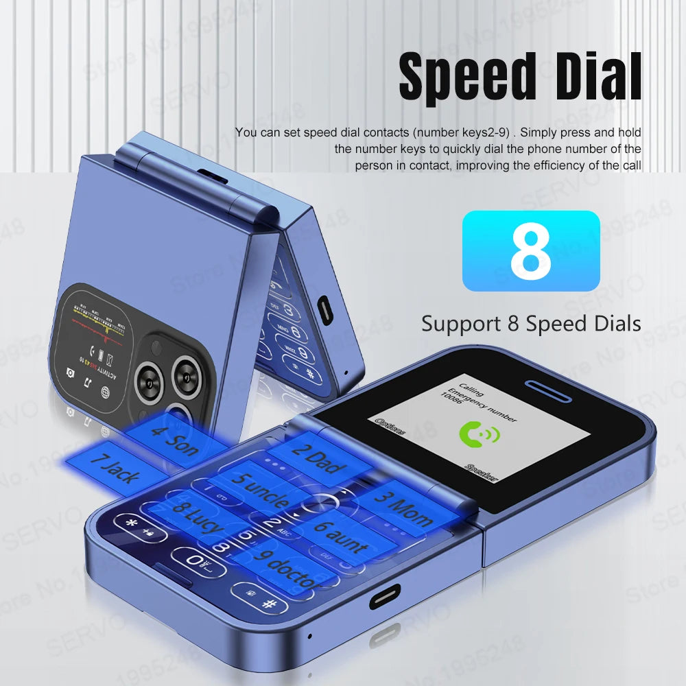 SERVO F15 Mini Flip Phone - 2.0" display, None Front Camera camera