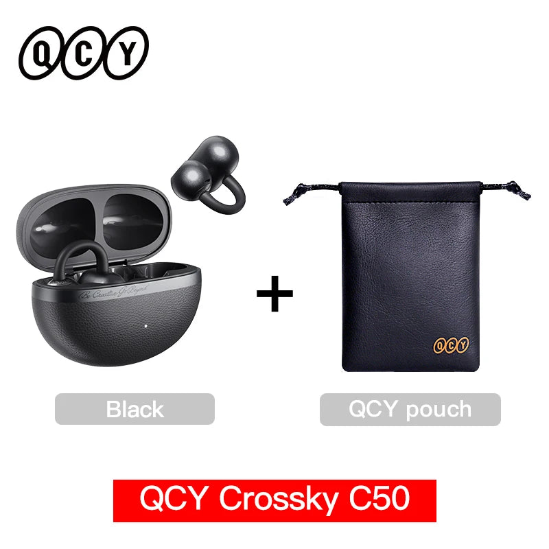 QCY Crossky C50 Open Ear Earbuds - Bluetooth Other, 35 playtime and open-ear comfort