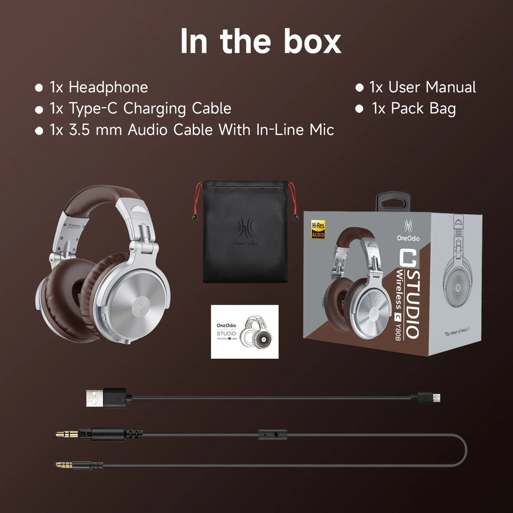 Oneodio Upgrade Pro C Headphones - Bluetooth 5.2, 110Hrs playtime and Hi-Res audio