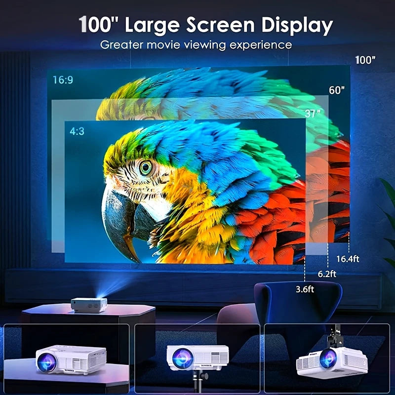 ARASO Projector - 1080P support, 240ANSI brightness, WiFi streaming