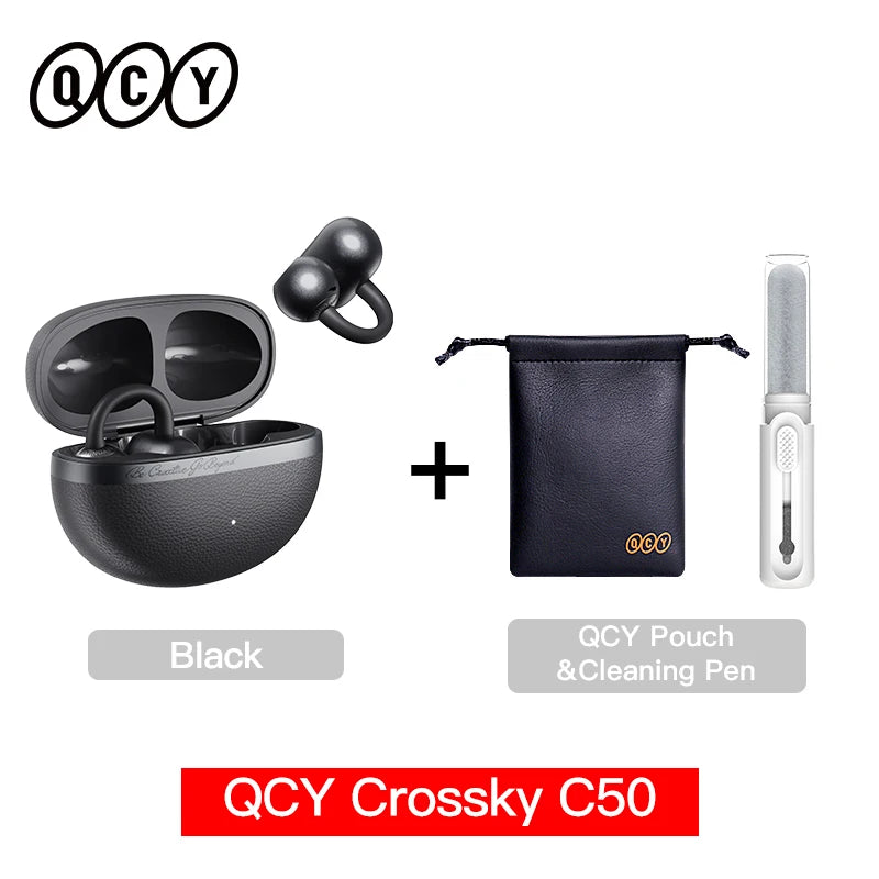 QCY Crossky C50 Open Ear Earbuds - Bluetooth Other, 35 playtime and open-ear comfort