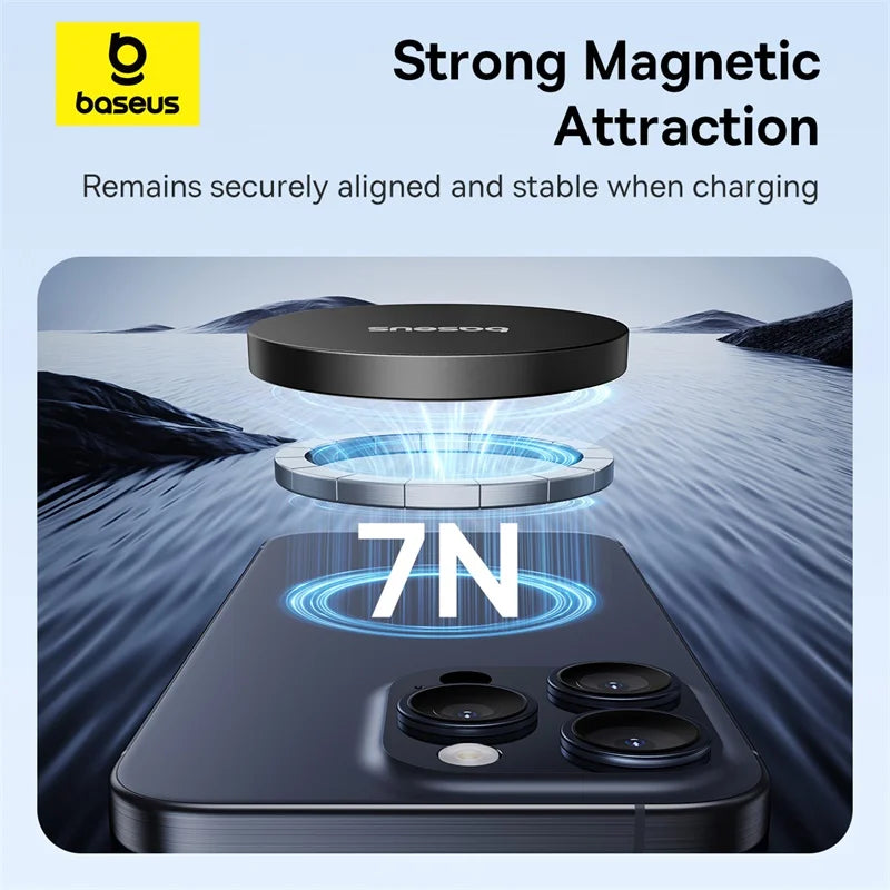 Baseus 15W Qi2 Magnetic Wireless Charger - 15W charging, magnetic alignment