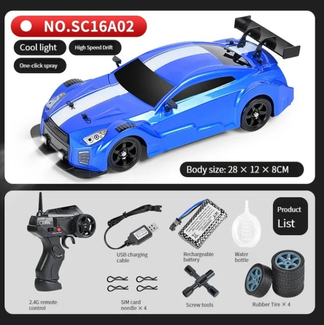 4WD RC Drift Car - High-Speed Stunt Vehicle with Lights