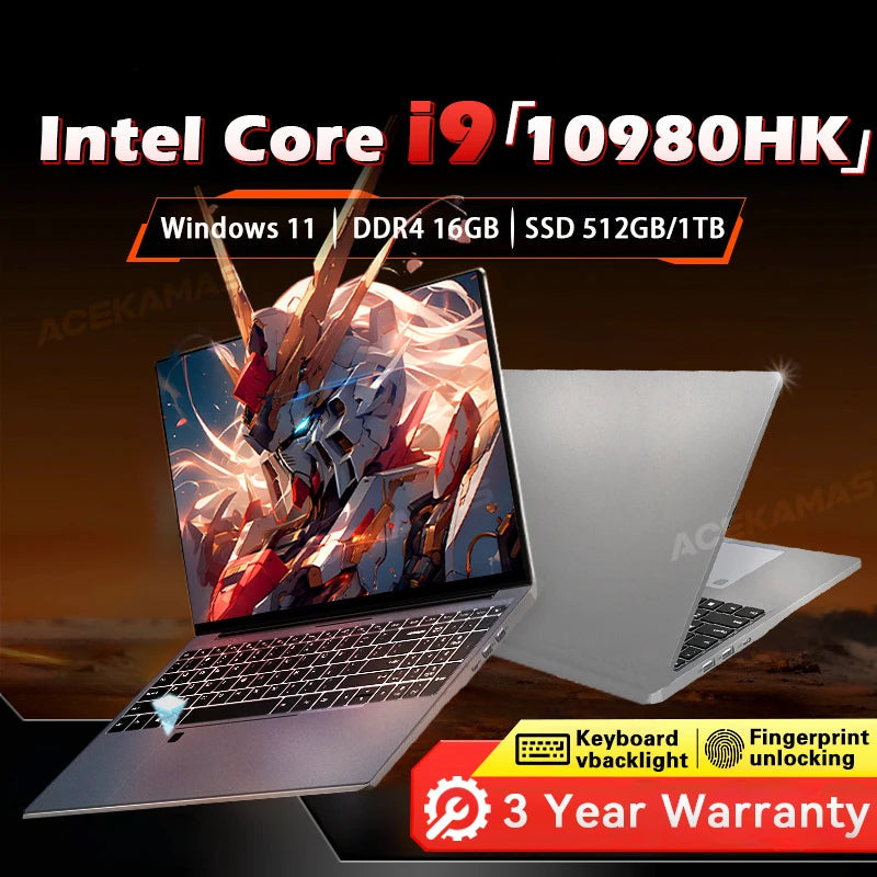 ACEKAMAS 2025 Gaming Laptop - Intel Core i9, 4K Display and 16GB RAM
