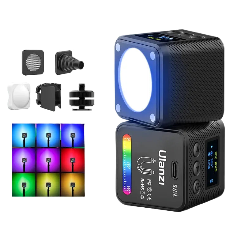 Ulanzi L2 RGB Mini COB Video Light - Magnetic Fill Light with Diffuser