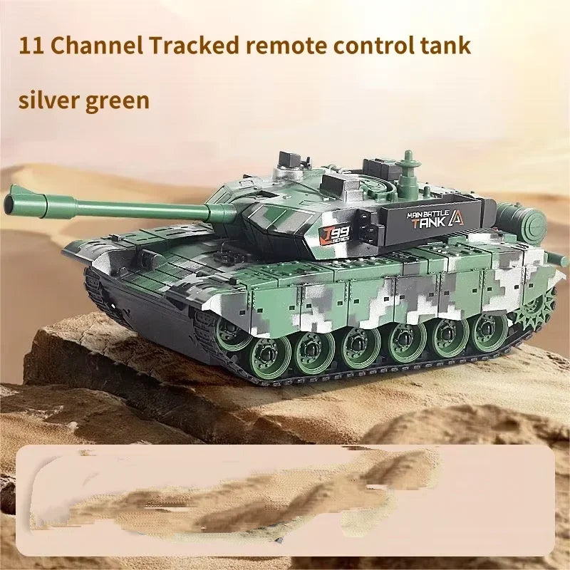 RC Battle Tank - 4-Channel Crawler with Rechargeable Power