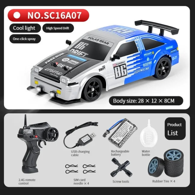 4WD RC Drift Car - High-Speed Stunt Vehicle with Lights