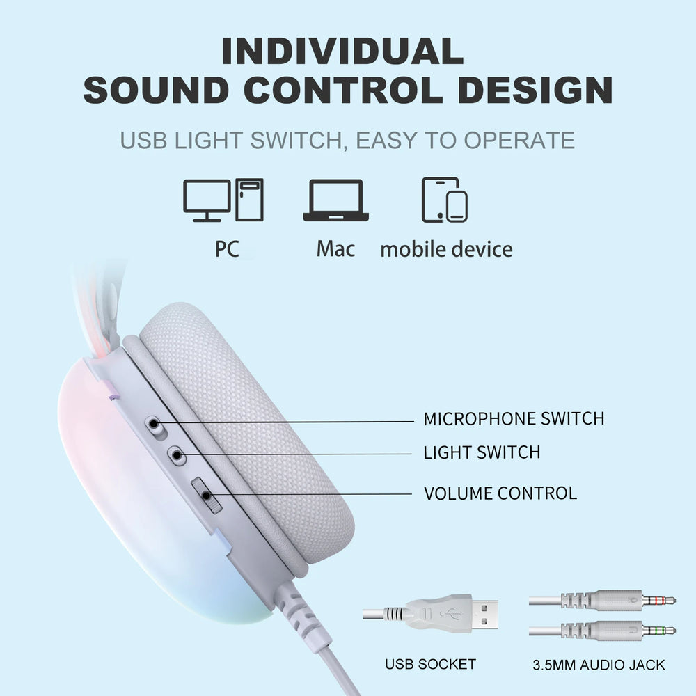 ONIKUMA Gaming Headset - Wired RGB Audio and Noise-Cancelling Mic