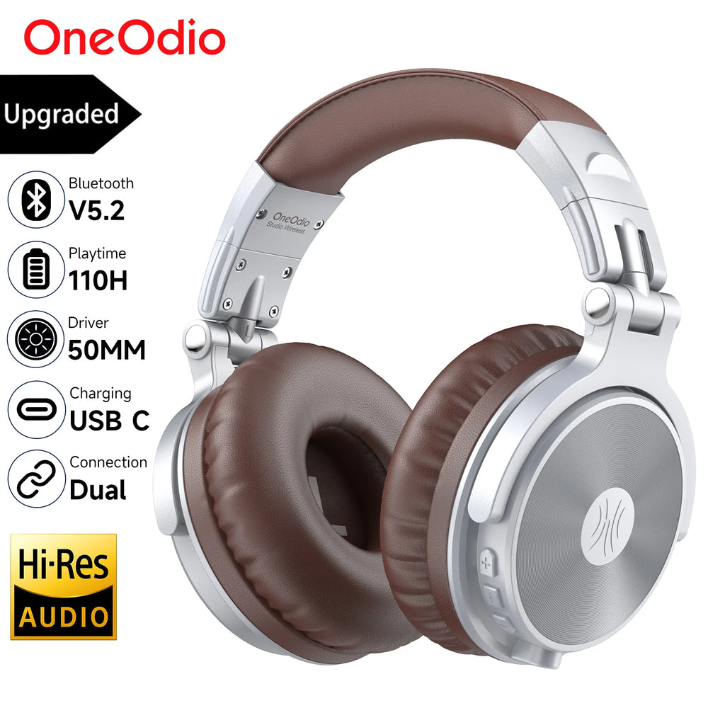 Oneodio Upgrade Pro C Headphones - Bluetooth 5.2, 110Hrs playtime and Hi-Res audio