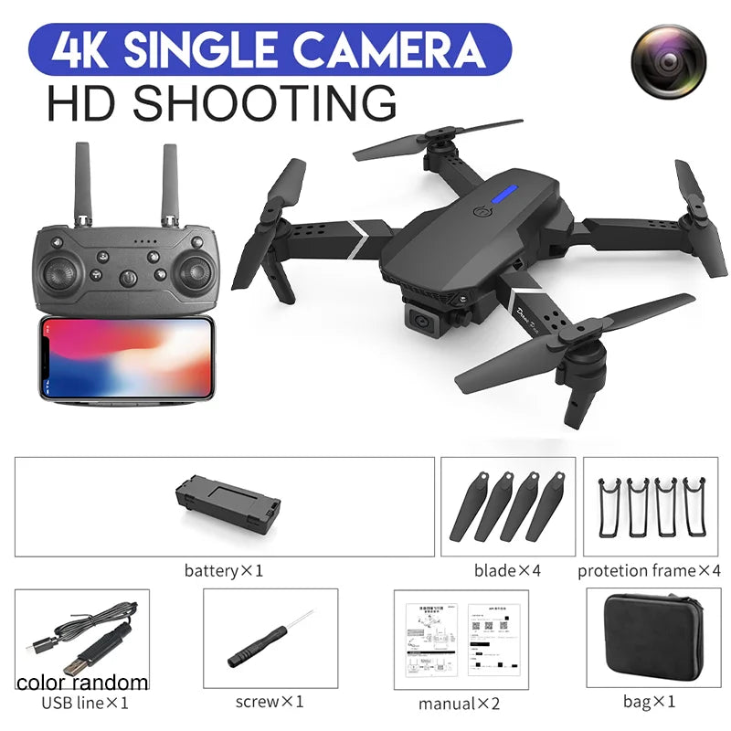 E88Pro RC Drone - 4K Wide-Angle Camera, WiFi FPV and Foldable Design