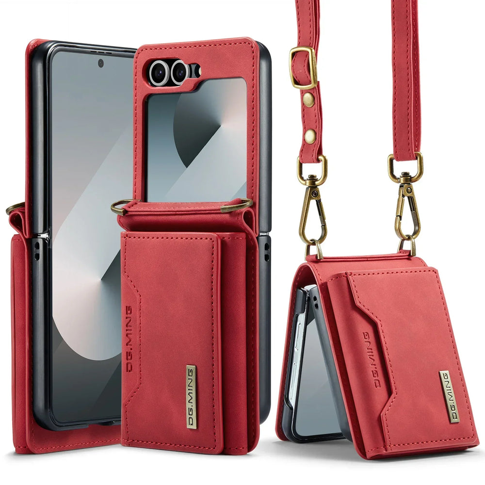 Wallet Phone Case for Samsung Galaxy Z Flip - wallet card slots, crossbody strap