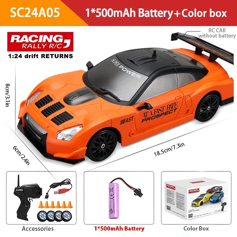 4WD RC Drift Car - LED Racing Model with Remote Control