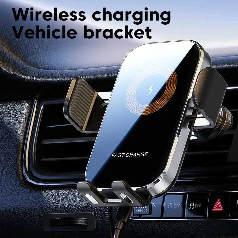 15W Wireless Car Charger Mount - 15W charging, smart car mount