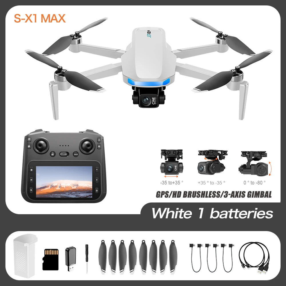 S-X1 MAX 4K Professional Drone - 4K camera, GPS control and gimbal stabilization