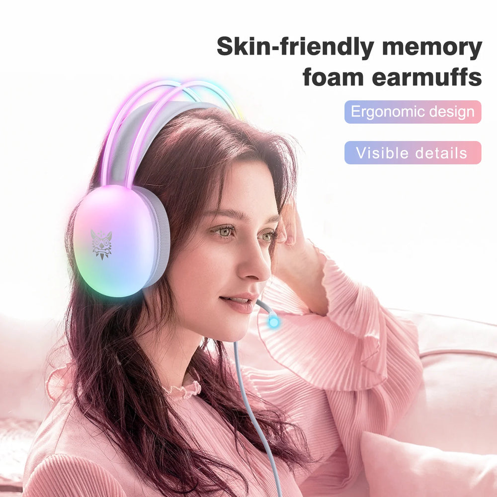 ONIKUMA Gaming Headset - Wired RGB Audio and Noise-Cancelling Mic