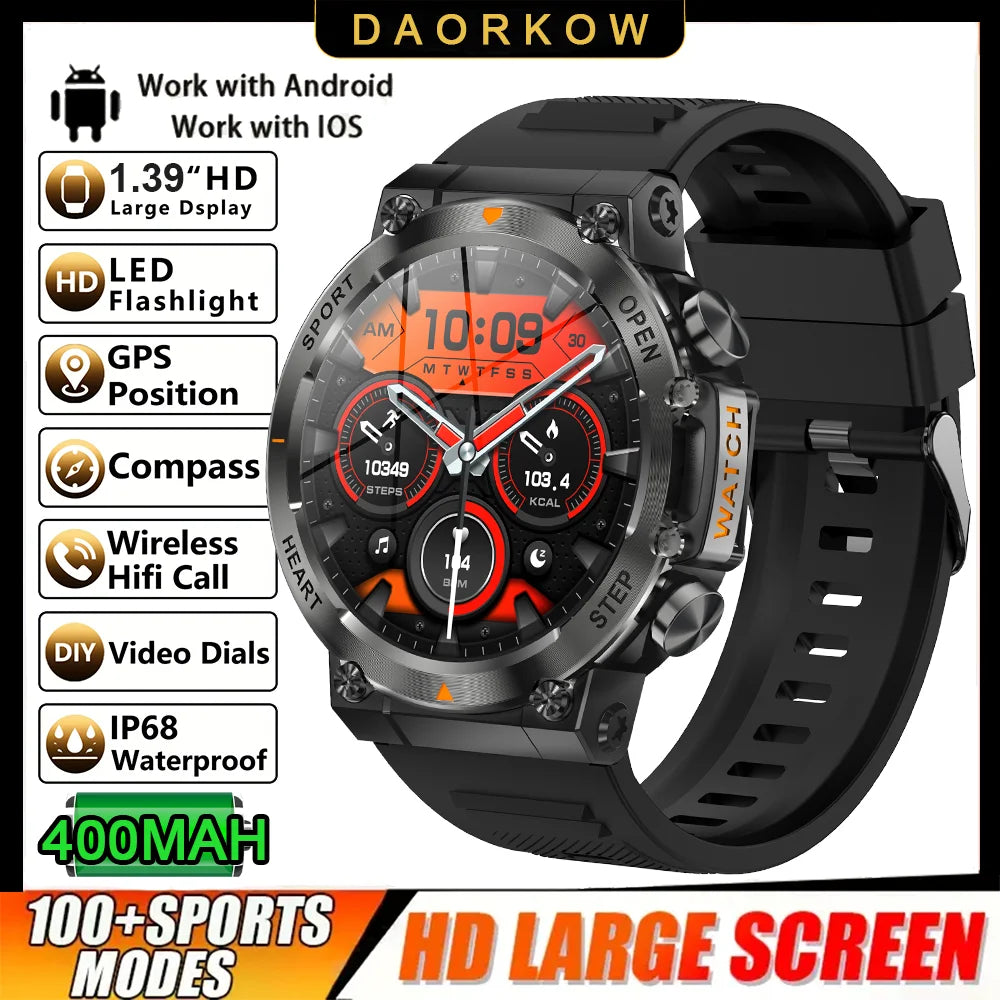 DAORKOW Smart Watch - 1.39" HD display, Bluetooth calling, heart rate tracking