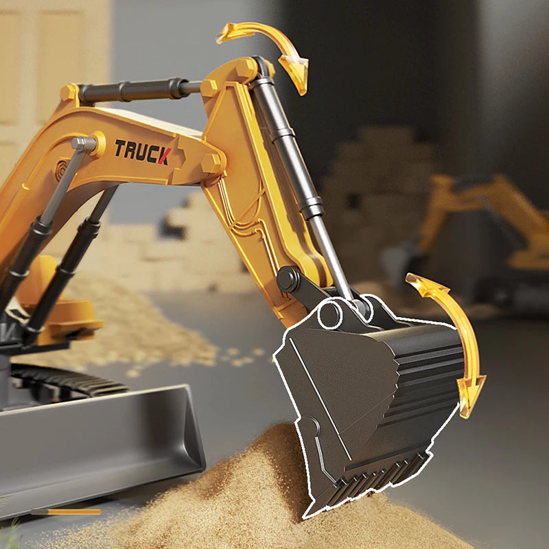 Alloy RC Excavator - Lights and Sound Engineering Vehicle