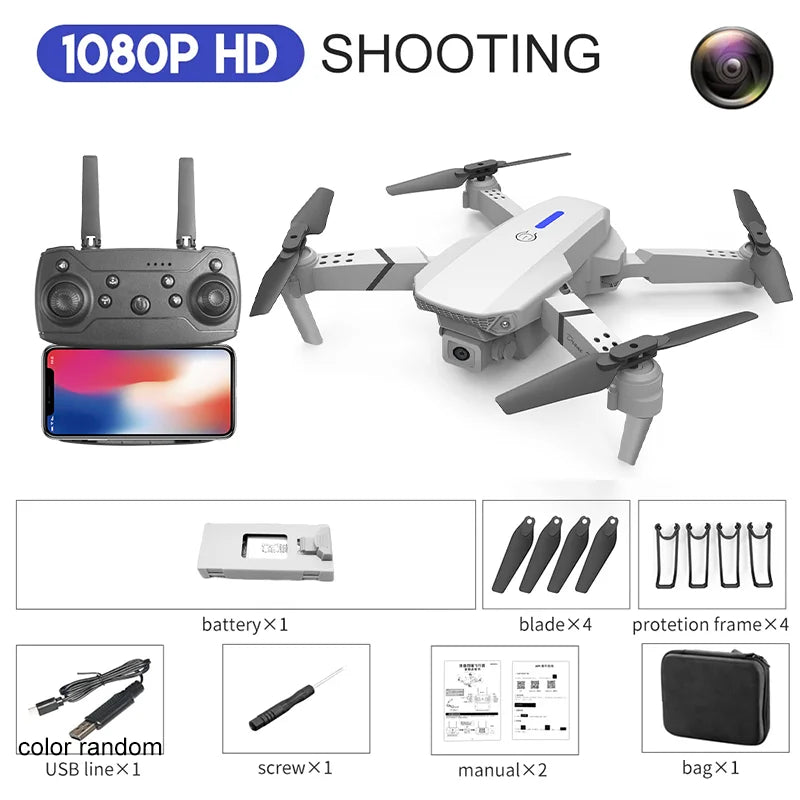E88Pro RC Drone - 4K Wide-Angle Camera, WiFi FPV and Foldable Design