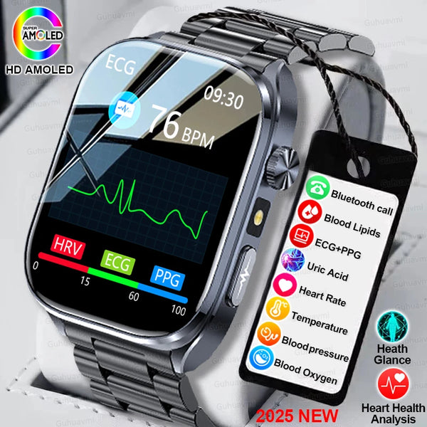 ECG Health Smart Watch - Blood Pressure, BT Calling and Wellness Tracking