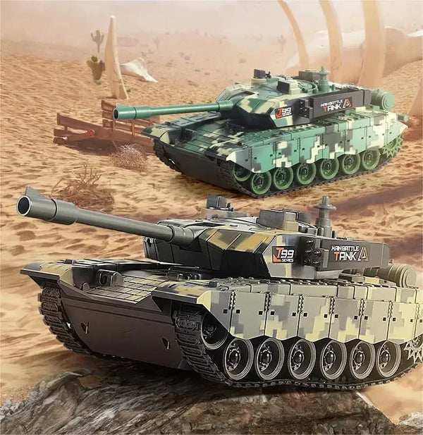 RC Battle Tank - 4-Channel Crawler with Rechargeable Power