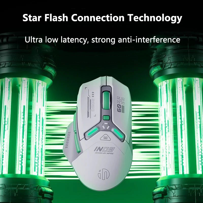 Inphic IN9 Wireless Gaming Mouse - Rechargeable RGB with 12000 DPI