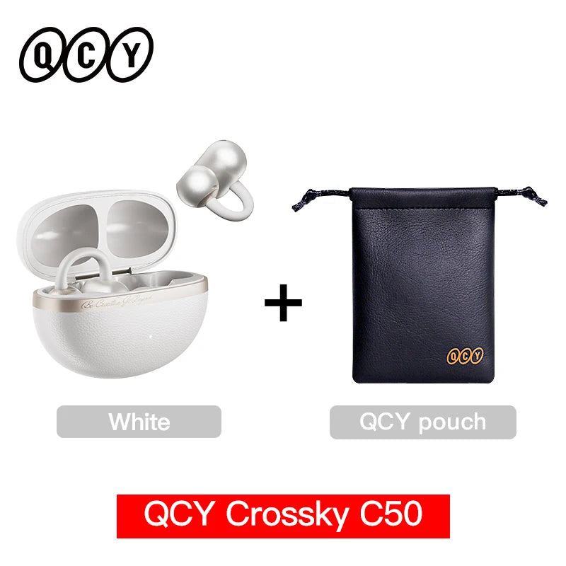 QCY Crossky C50 Open Ear Earbuds - Bluetooth Other, 35 playtime and open-ear comfort