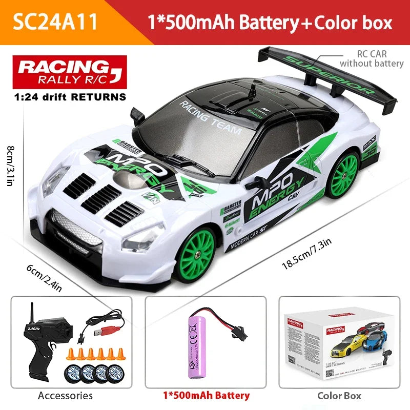 4WD RC Drift Car - LED Racing Model with Remote Control