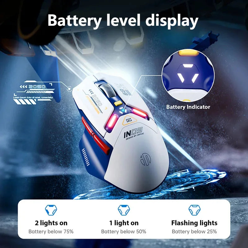 Inphic IN9 Wireless Gaming Mouse - Rechargeable RGB with 12000 DPI