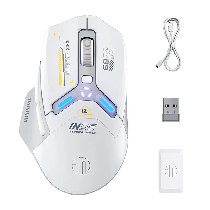 Inphic IN9 Wireless Gaming Mouse - Rechargeable RGB with 12000 DPI