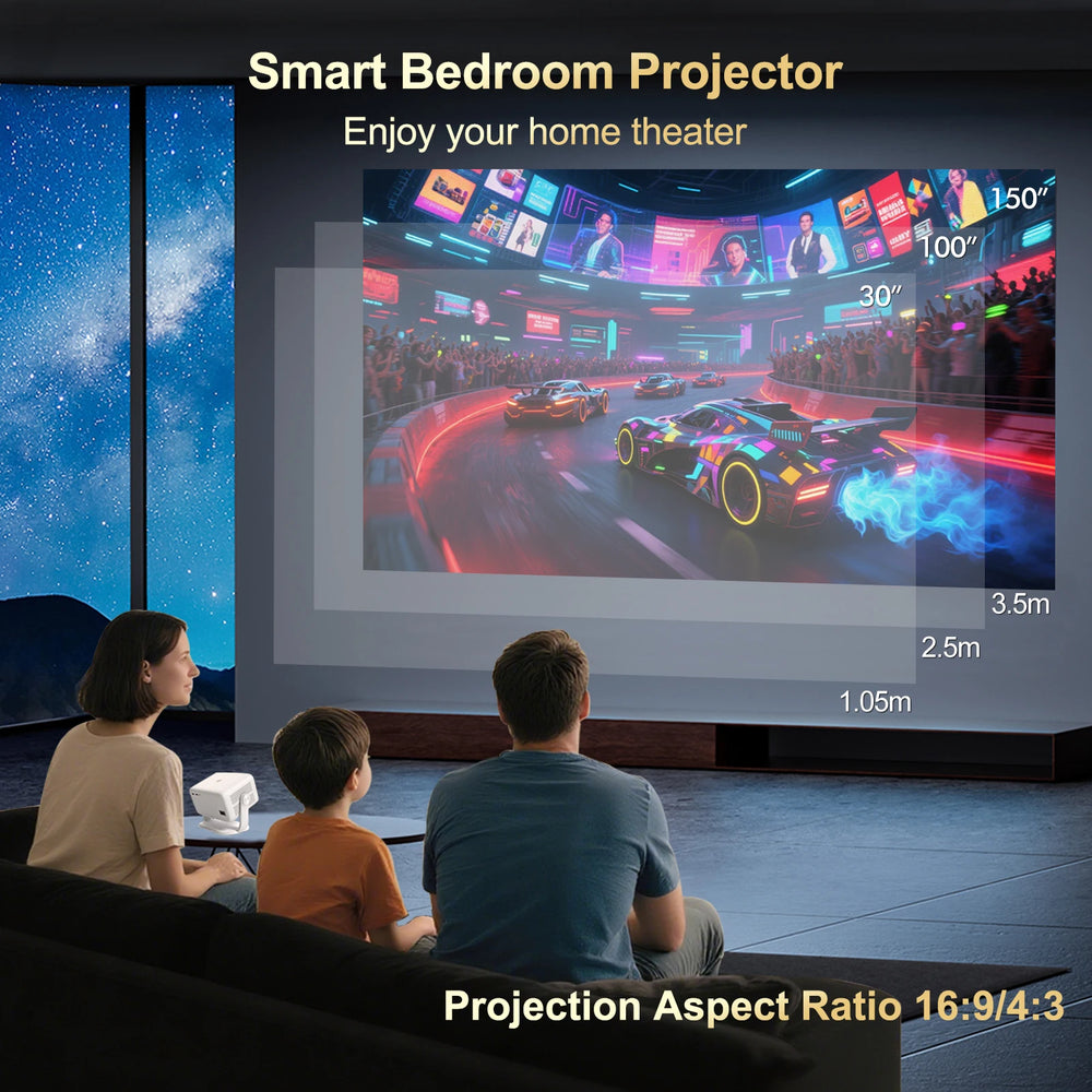 velec TP350 NTV Projector - 1080P support, Android 13, 650ANSI brightness