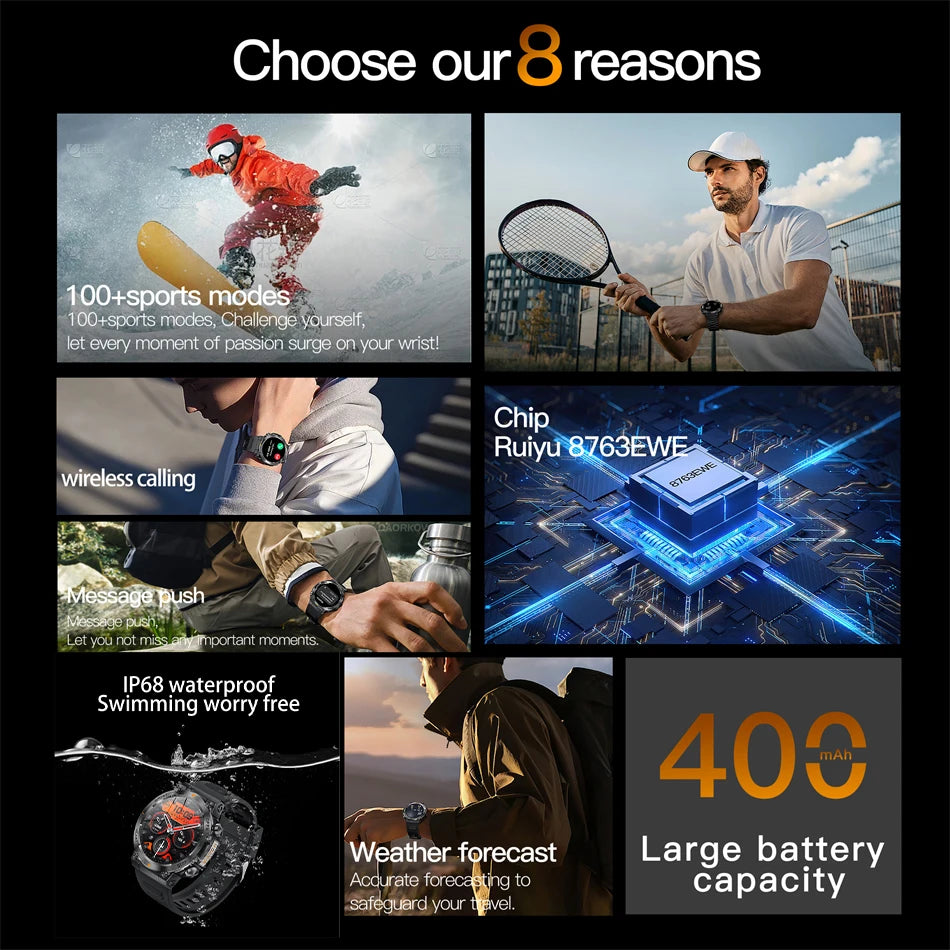 DAORKOW Smart Watch - 1.39" HD display, Bluetooth calling, heart rate tracking