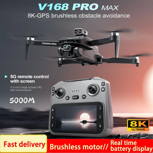 2025 V168 Pro MAX Drone - 8K camera, GPS control and obstacle avoidance