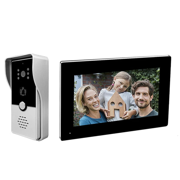 7-Inch Video Intercom System - Wired Doorbell Camera with Indoor Monitor