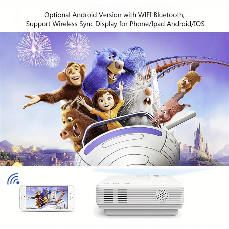 ARASO Projector - 1080P support, 240ANSI brightness, WiFi streaming