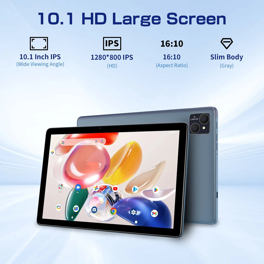 VASOUN 10.1" Android 14 Tablet - 12GB RAM, 128GB and Dual SIM 4G