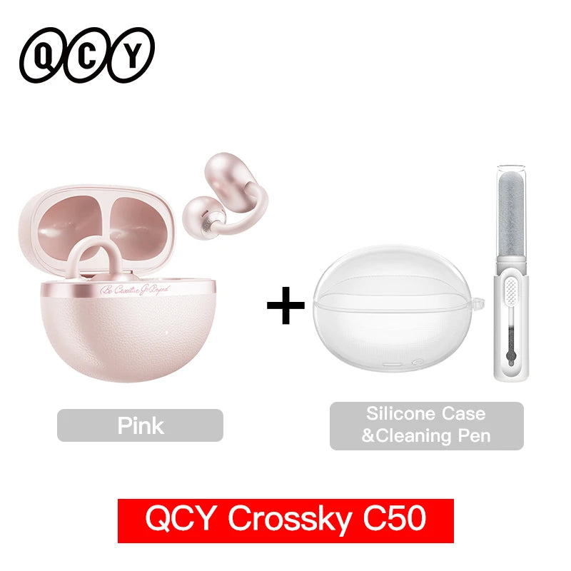 QCY Crossky C50 Open Ear Earbuds - Bluetooth Other, 35 playtime and open-ear comfort