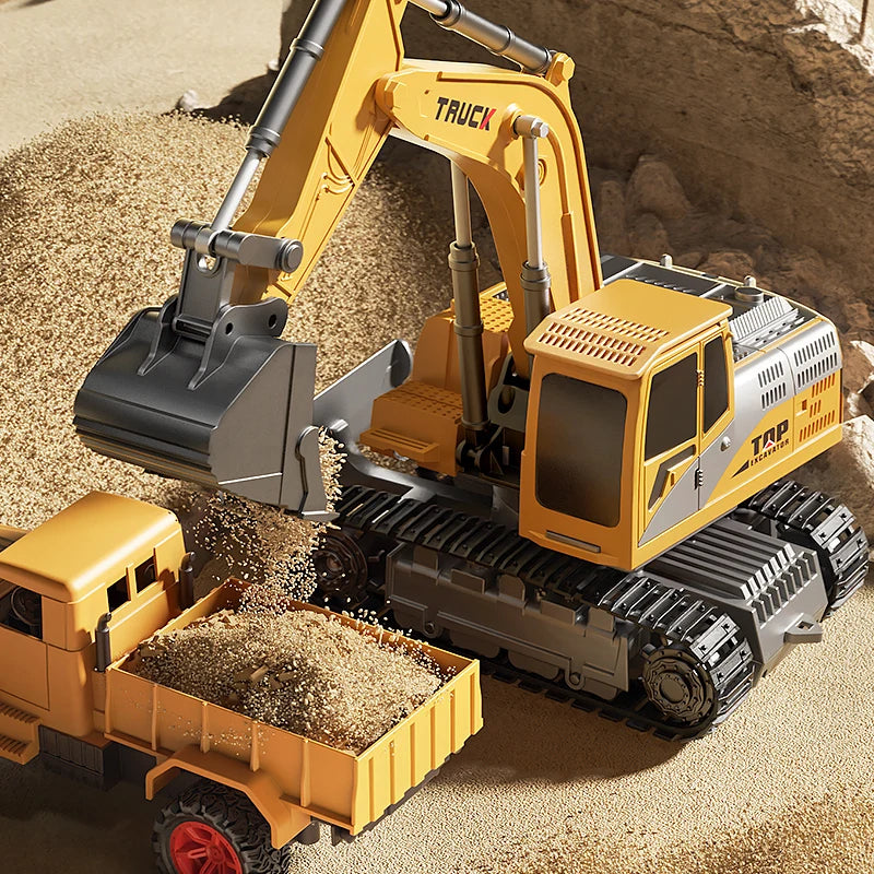 Alloy RC Excavator - Lights and Sound Engineering Vehicle
