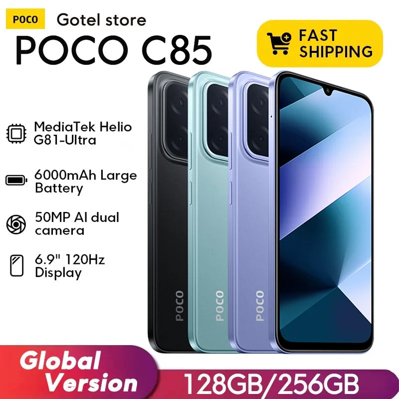 POCO C85 Global Version - 6.9" display, 50MP camera and 6000MAH battery
