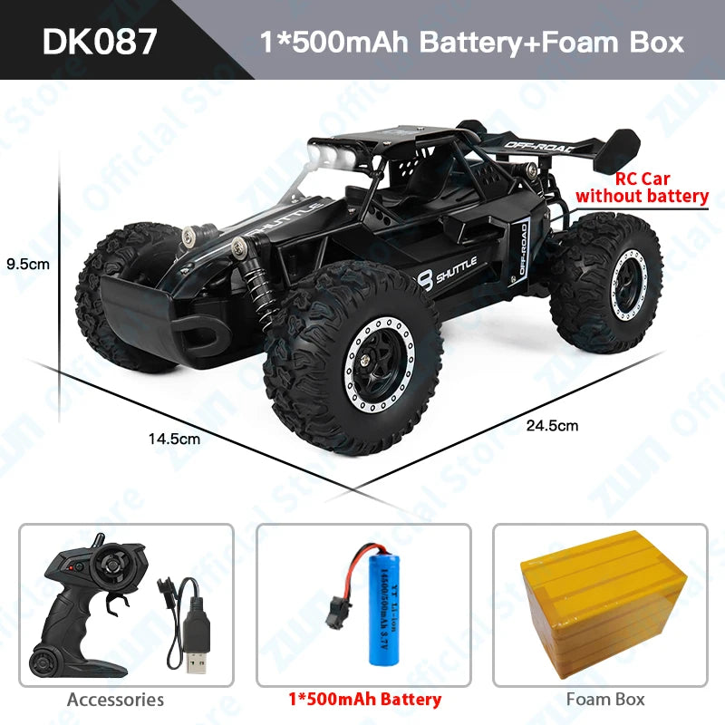 2WD Off-Road RC Climbing Car - LED Adventure Vehicle