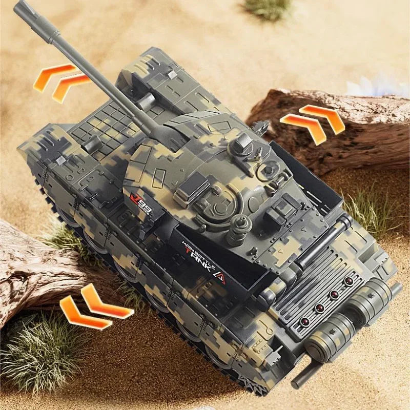RC Battle Tank - 4-Channel Crawler with Rechargeable Power