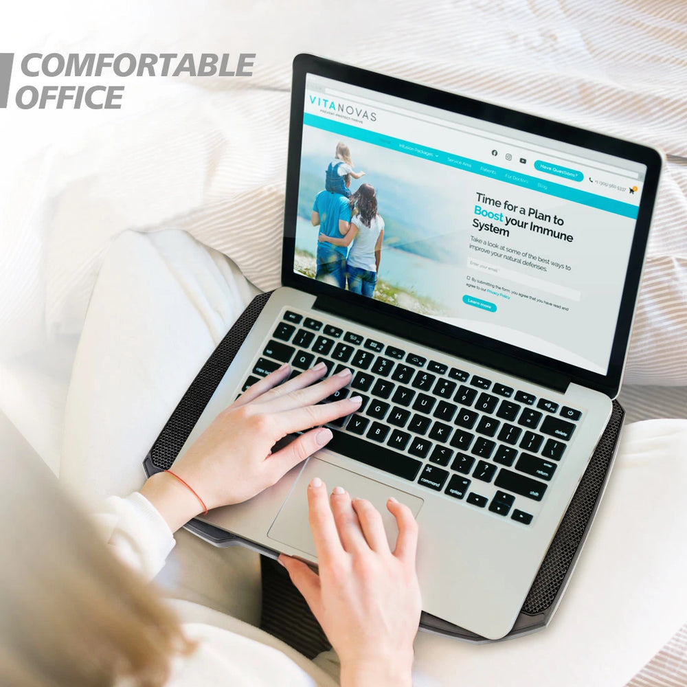 Laptop Cooling Pad - 5 Quiet Fans, Adjustable Stand and Phone Holder