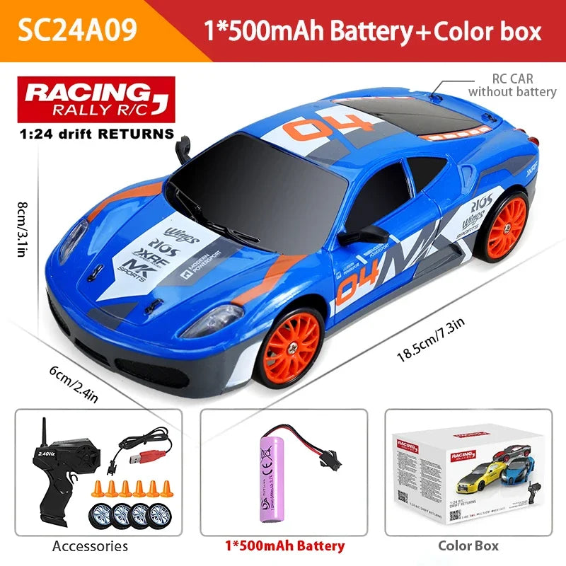 4WD RC Drift Car - LED Racing Model with Remote Control