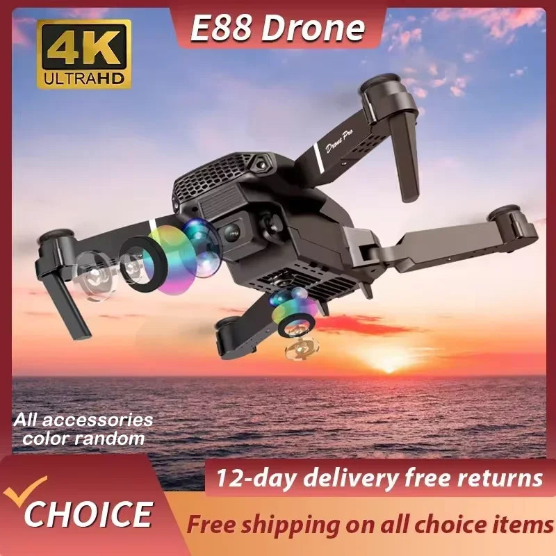 E88Pro RC Drone - 4K Wide-Angle Camera, WiFi FPV and Foldable Design