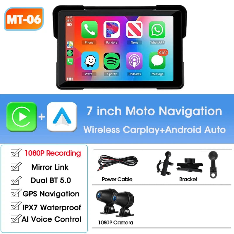 Jansite 5/7 inch Portable GPS Navigator - 5 inch/7 inch screen, wireless CarPlay and Android Auto