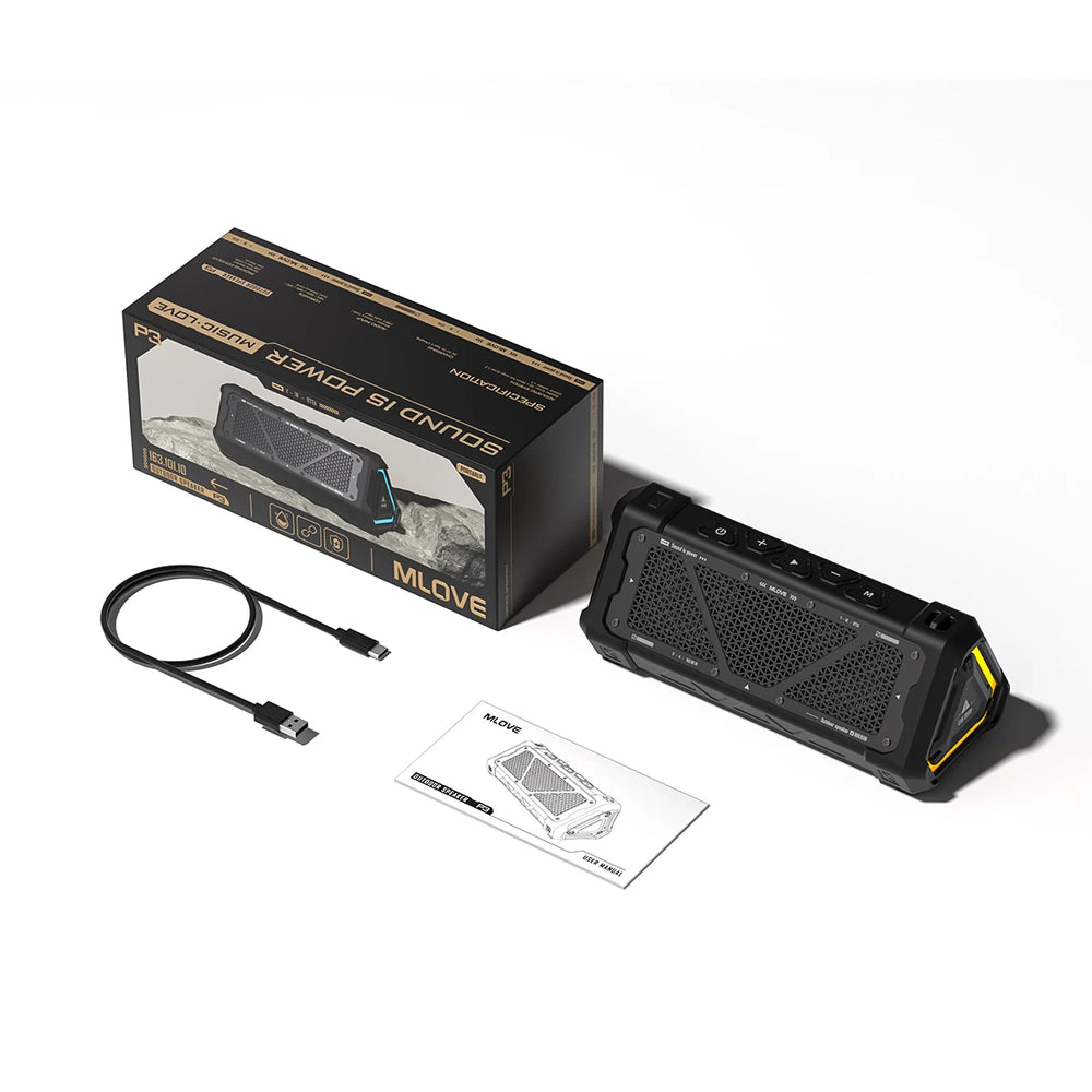 MLOVE P3 Bluetooth Speaker - 49W output, Bluetooth 5.3, Yes waterproof